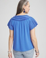 Touch of Cool™ Layered Pleated Flutter Tee