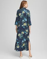 Satin Floral Maxi Shirtdress