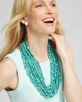 Turquoise Beaded Multi-Strand Bib Necklace
