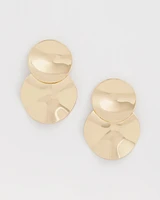 No Droop ™ Gold Tone Disc Drop Earrings