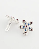 Red White & Blue Starfish Clip-On Earrings