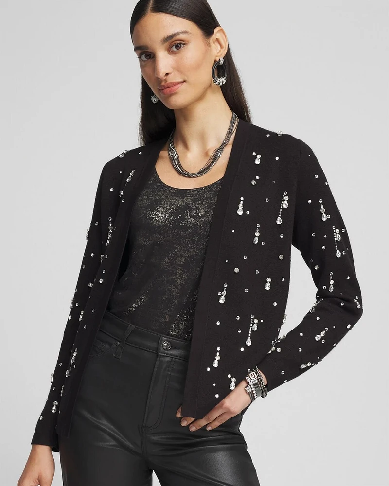 Embellished Long-sleeve Cardigan