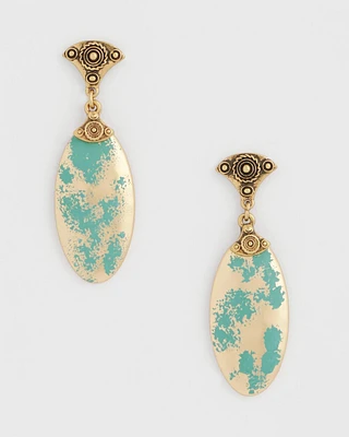 No Droop™ Turquoise and Gold Drop Earrings