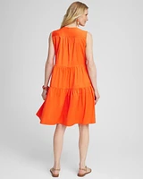Poplin Smocked Midi Dress