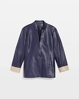 Buttery-Soft Faux Leather Peplum Jacket