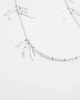 Silver Tone Leaf Necklace