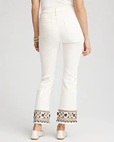 Girlfriend Embroidered Kick Flare Jeans