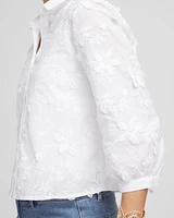 Floral Cotton Voile Collared Shirt