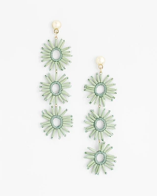 No Droop® Green Star burst Drop Earrings