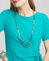 Sea Blue Single-Strand Necklace