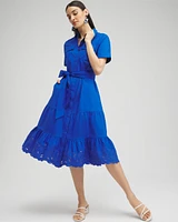 Poplin Cutout Shirt Dress