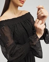 Chiffon Eyelet Dress