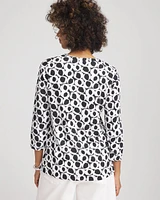 Printed Cotton Slub Henley Shirt