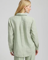 Floral Cutout 3D Linen Shirt