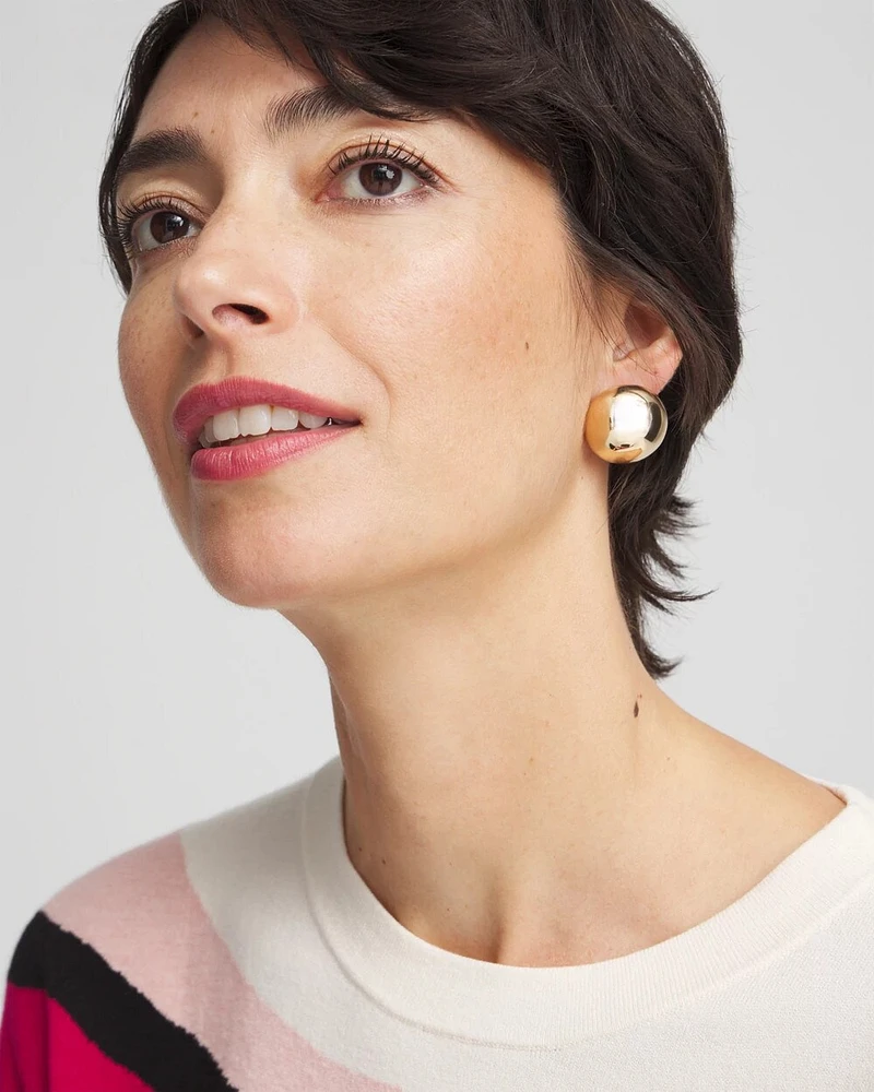 No Droop™ Gold Tone Bead Stud Earrings