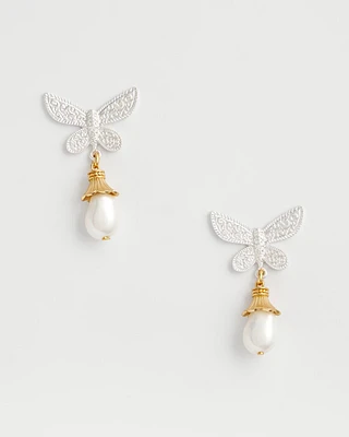 No Droop® Pearlescent Butterfly Earrings