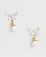 No Droop® Pearlescent Butterfly Earrings