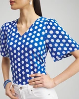 Dots Gauze Flutter Sleeve Top