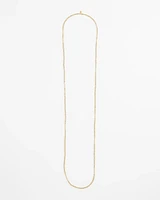 Long Goldtone Seed Bead Necklace