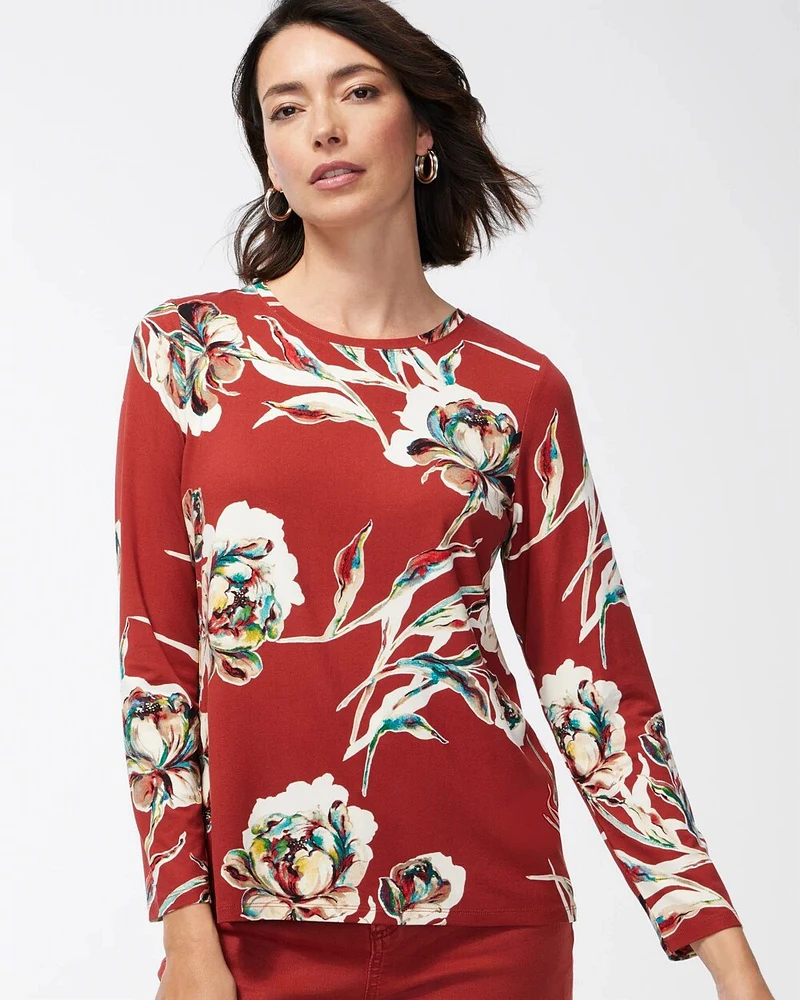 Touch of Cool Floral Layering Tee
