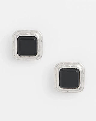 No Droop™ Onyx Square Clip-On Earrings