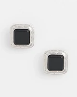 No Droop™ Onyx Square Clip-On Earrings
