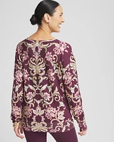 Foil Dolman-Sleeve Sweater