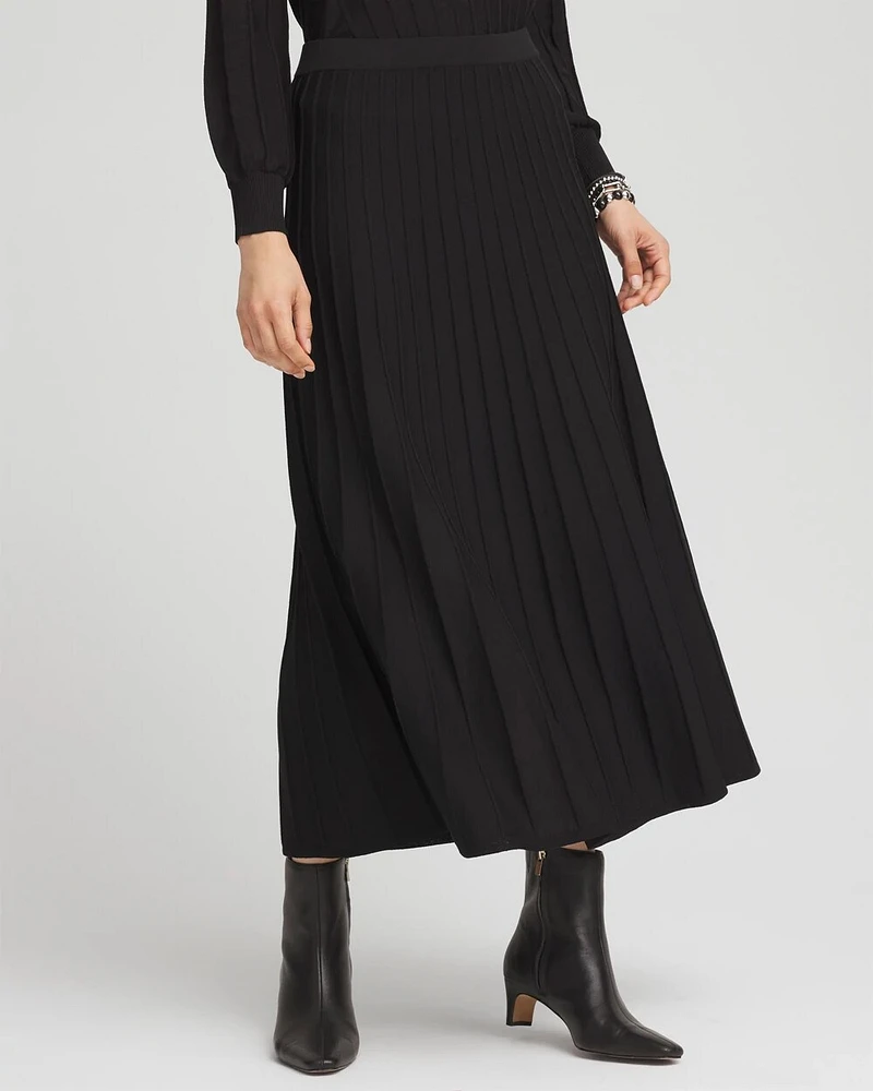 Pleated Knit Skirt
