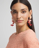 No Droop™ Tonal Mixed Flower Drop Earrings