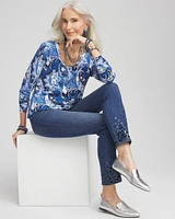 Paisley V-Neck Pullover Sweater