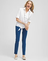 No Iron™ Tie-Front Stretch Shirt