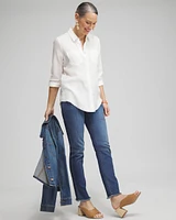 Twill Fringe Hem Shirt