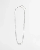 Multi Strand Blue & Silver Tone Necklace