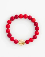 Red Howlite Beaded Bracelet