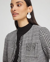 Mixed Tweed Fringe Jacket