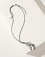 Silver Tone Adjustable Pendant Necklace