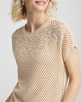 Embroidered Pointelle Pull-Over