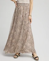Animal Print Georgette Maxi Skirt