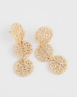 Gold-Tone Lace Drop Earrings