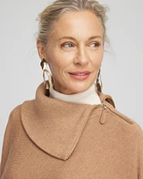 Split Neck Sweater Poncho