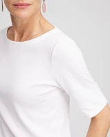 Pima Cotton Bateau-Neck Tee
