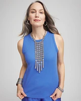 Ribbed High Neck Tank