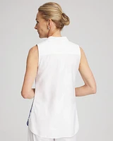 No Iron™ Palms Sleeveless Sateen Shirt