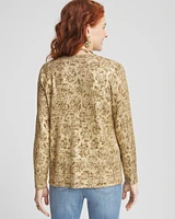 Foil Print Long-sleeve Cardigan