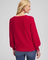 Relaxed Sequin Pullover Sweater