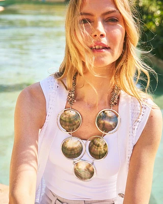 Chico's Originals Genuine Black Lip Shell Necklace