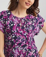 Abstract Slub Keyhole Neck Tee