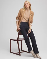 Cashmere Elbow Sleeve Mock Neck Sweater