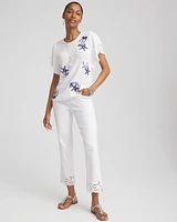 Brigitte™ Pull-On Cutwork Cropped Pants