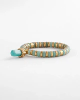 Mint Stone Bead Stretch Bracelet